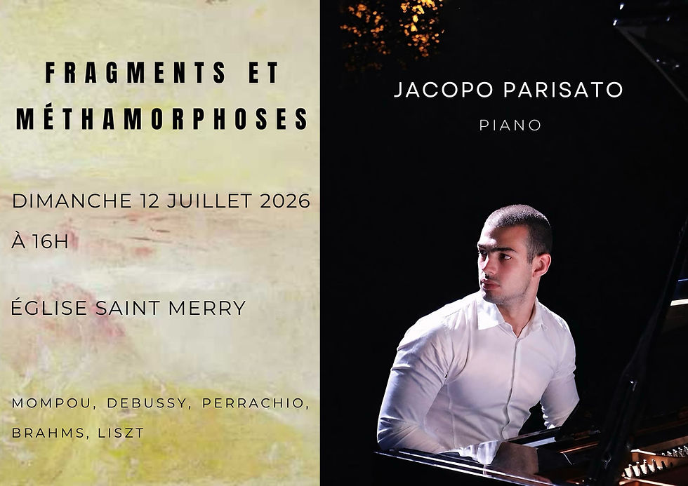 DIMANCHE 12 JUILLET 2026 - Récital de piano de Jacopo parisato