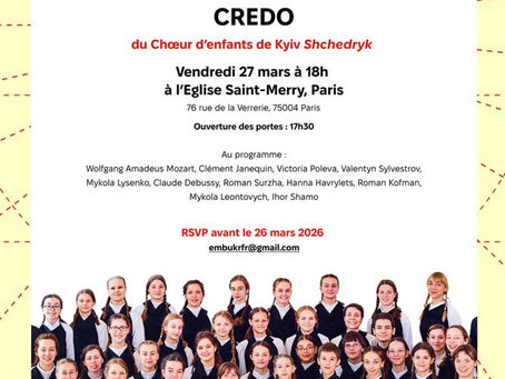 VENDREDI 27 MARS 2026 - Le voyage en Ukraine - Choeur d'enfants de Kyiv Shchedryk