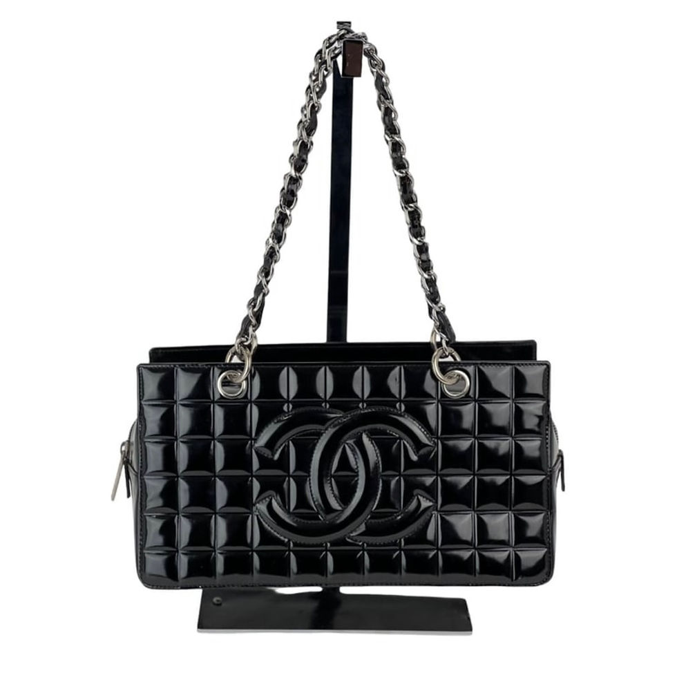 Thumbnail: CHANEL Patent Chocolate Bar CC Shoulder Bag