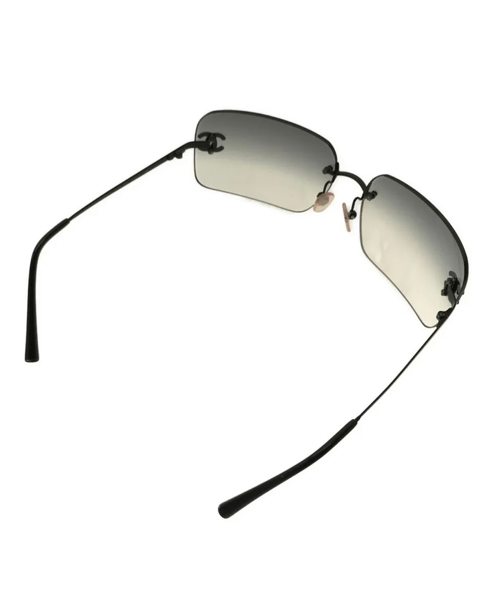 Thumbnail: Rare Chanel black rhinestone sunglasses 