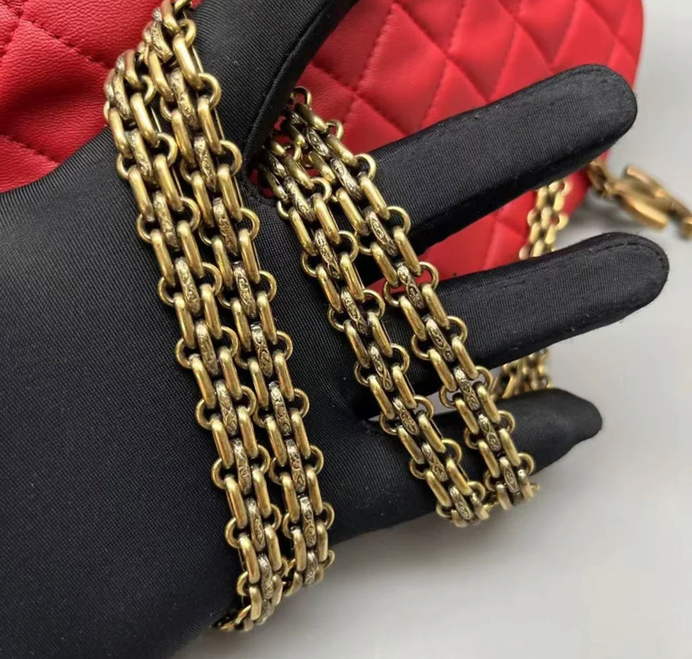 Thumbnail: Chanel Red & Gold Quilted Small Bowling Chain Bag