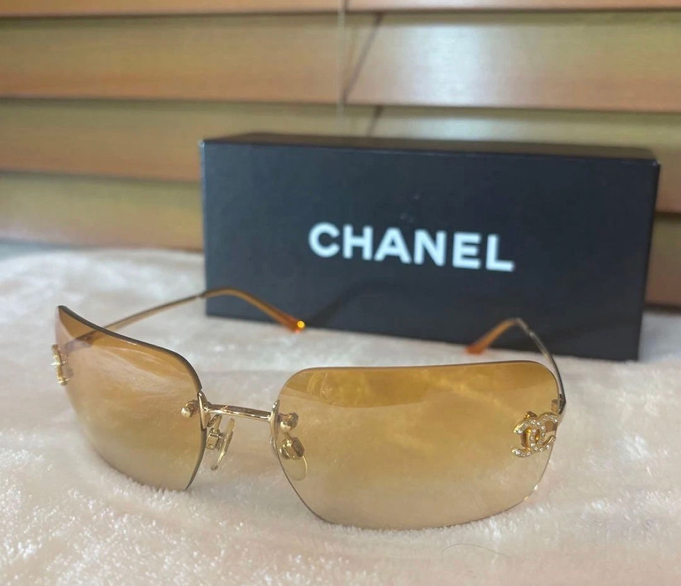 Thumbnail: Rare chanel rhinestone sunglasses 