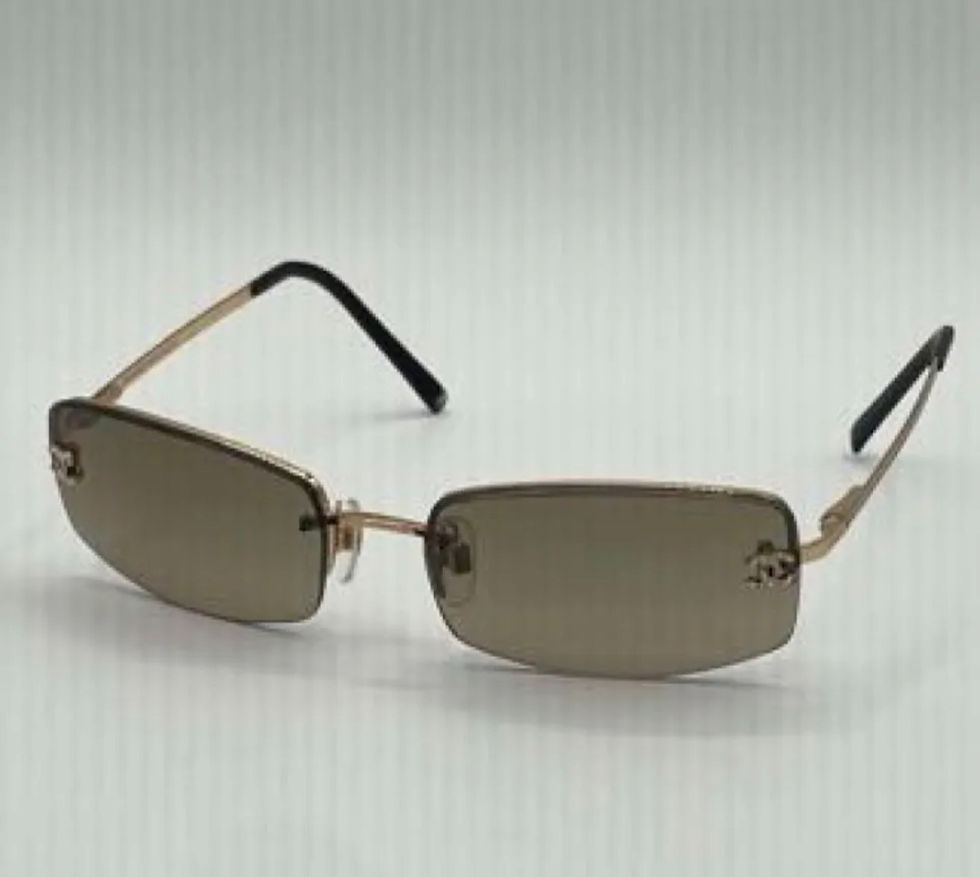 Thumbnail: Rare chanel medium  rhinestone sunglasses 
