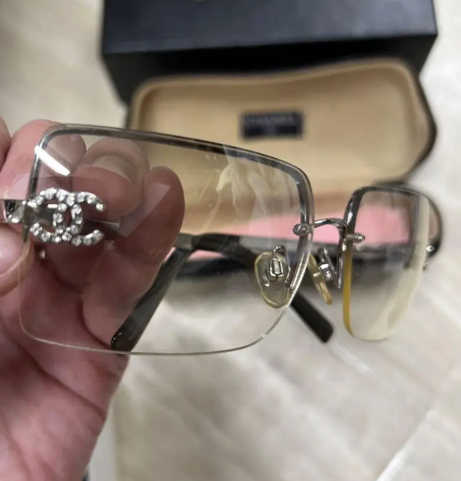 Thumbnail: Rare Chanel rhinestone sunglasses 