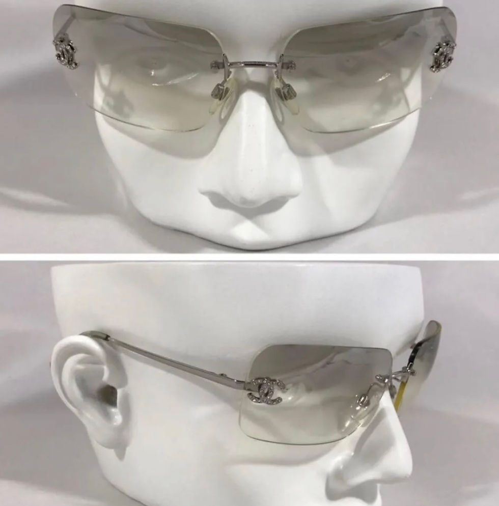 Thumbnail: Rare Chanel rhinestone sunglasses 
