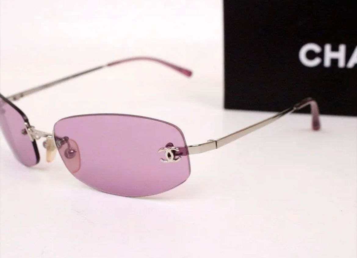 Rare Chanel purple silver sunglasses 