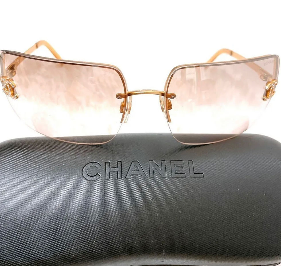 Thumbnail: Rare Chanel rhinestone sunglasses 