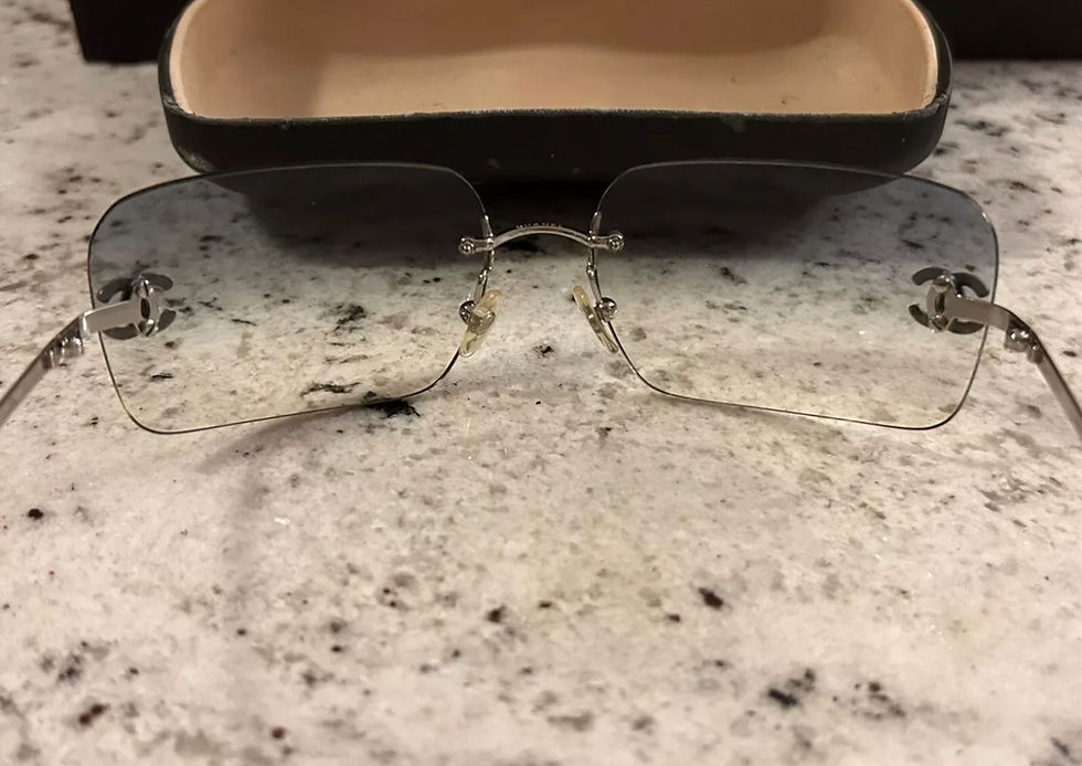 Thumbnail: Rare Chanel rhinestone sunglasses (blue gradient )