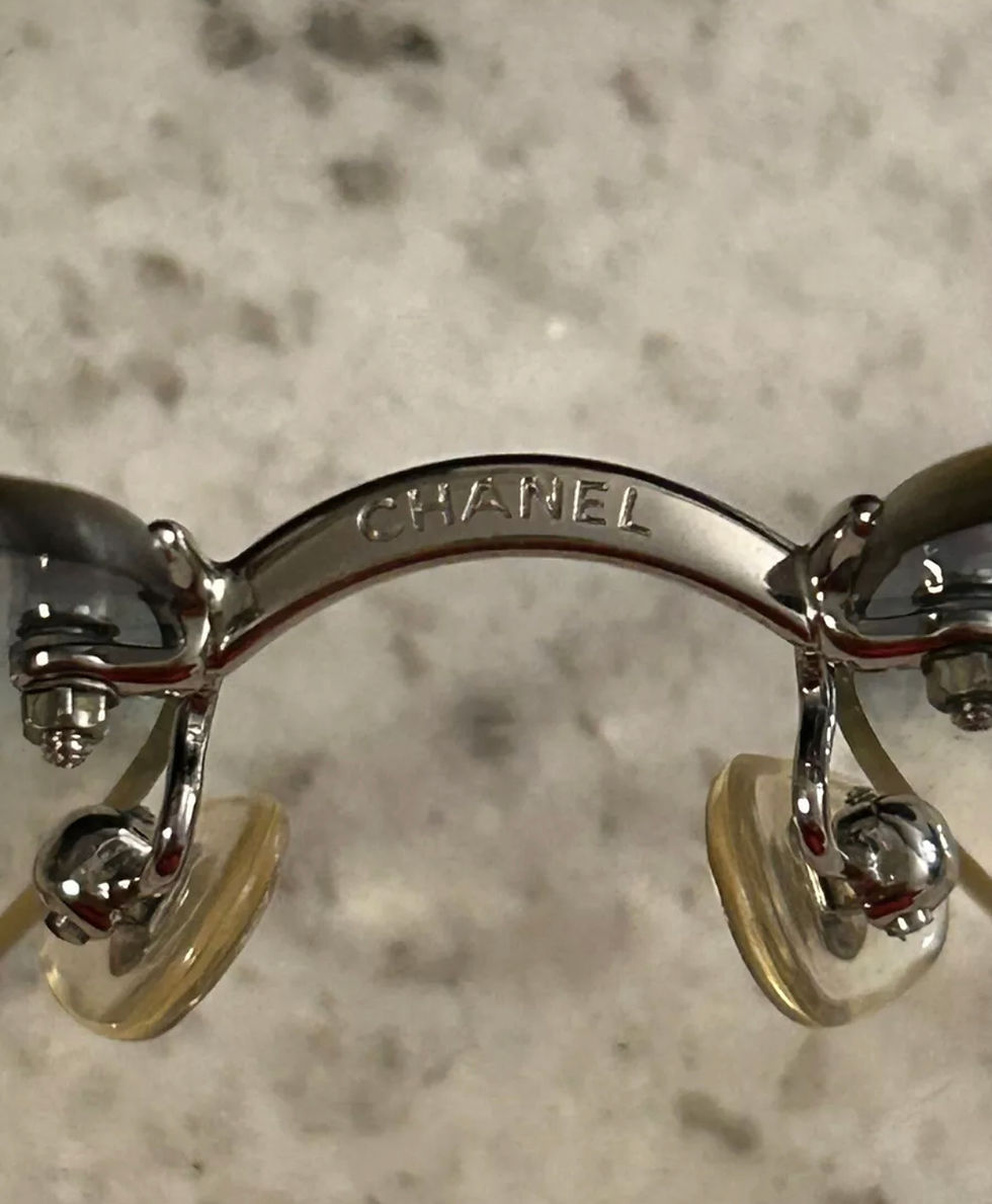 Thumbnail: Rare Chanel rhinestone sunglasses (blue gradient )