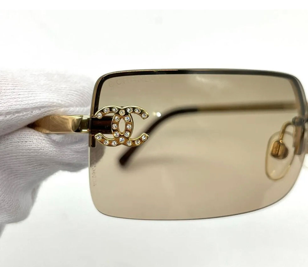 Thumbnail: Rare chanel rhinestone sunglasses 