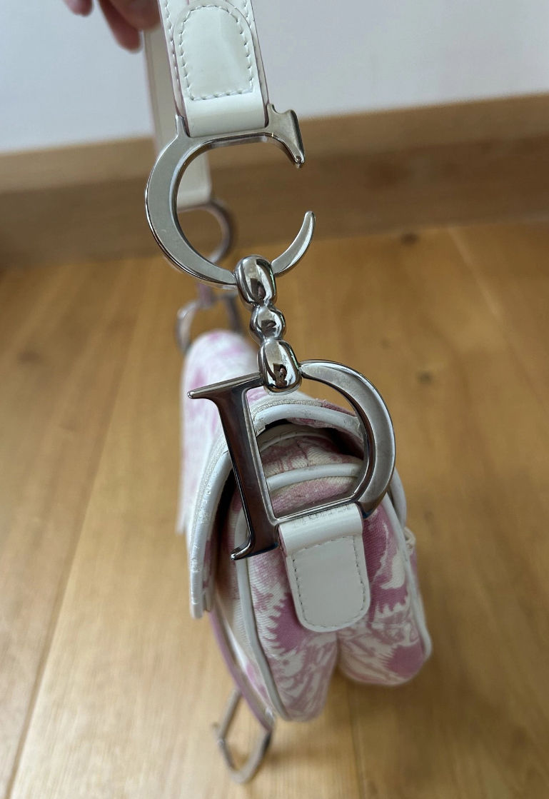 Thumbnail: Rare limited edition pink Dior cherry blossom saddle 
