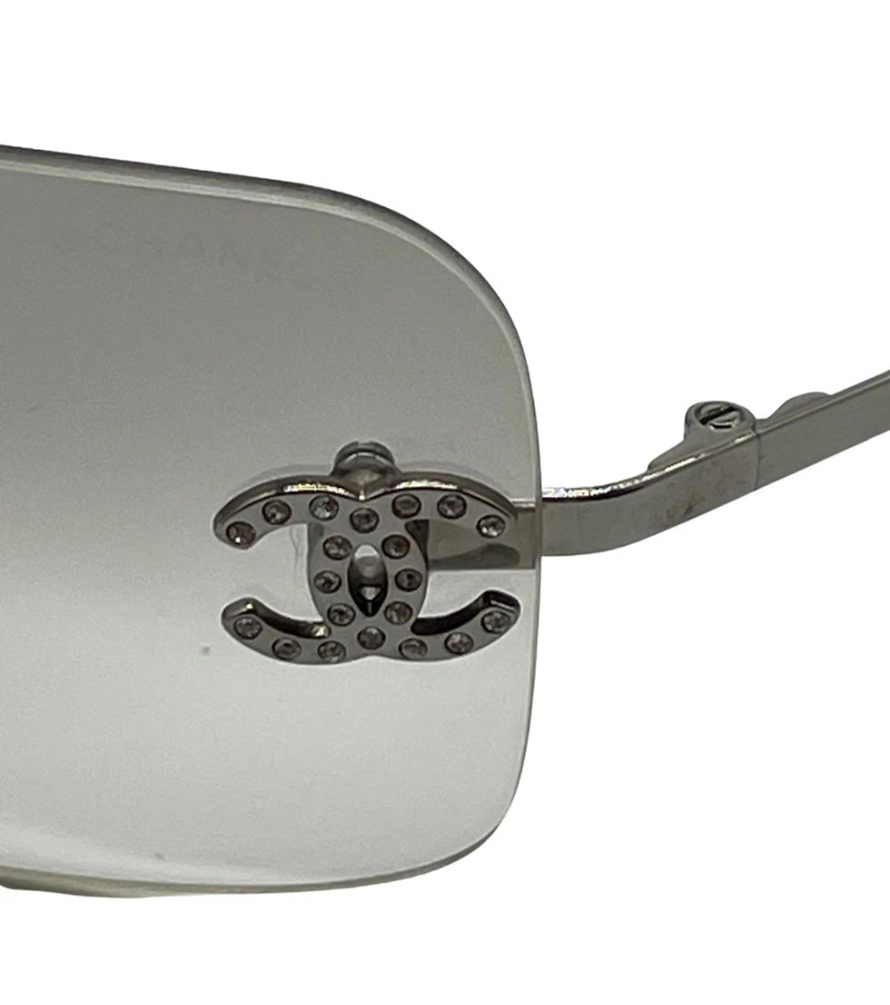 Thumbnail: Rare chanel rhinestone sunglasses 