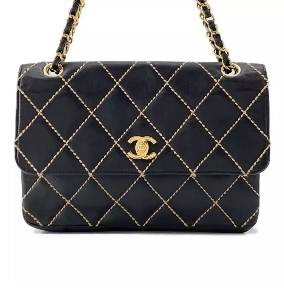 Chanel wild stitch flap shoulder bag 