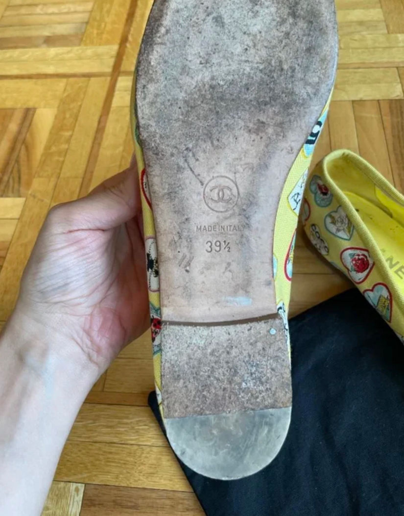 Thumbnail: Rare limited Chanel hearts ballet flats (39.5EU)