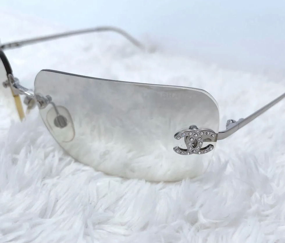 Thumbnail: Rare chanel rhinestone sunglasses 