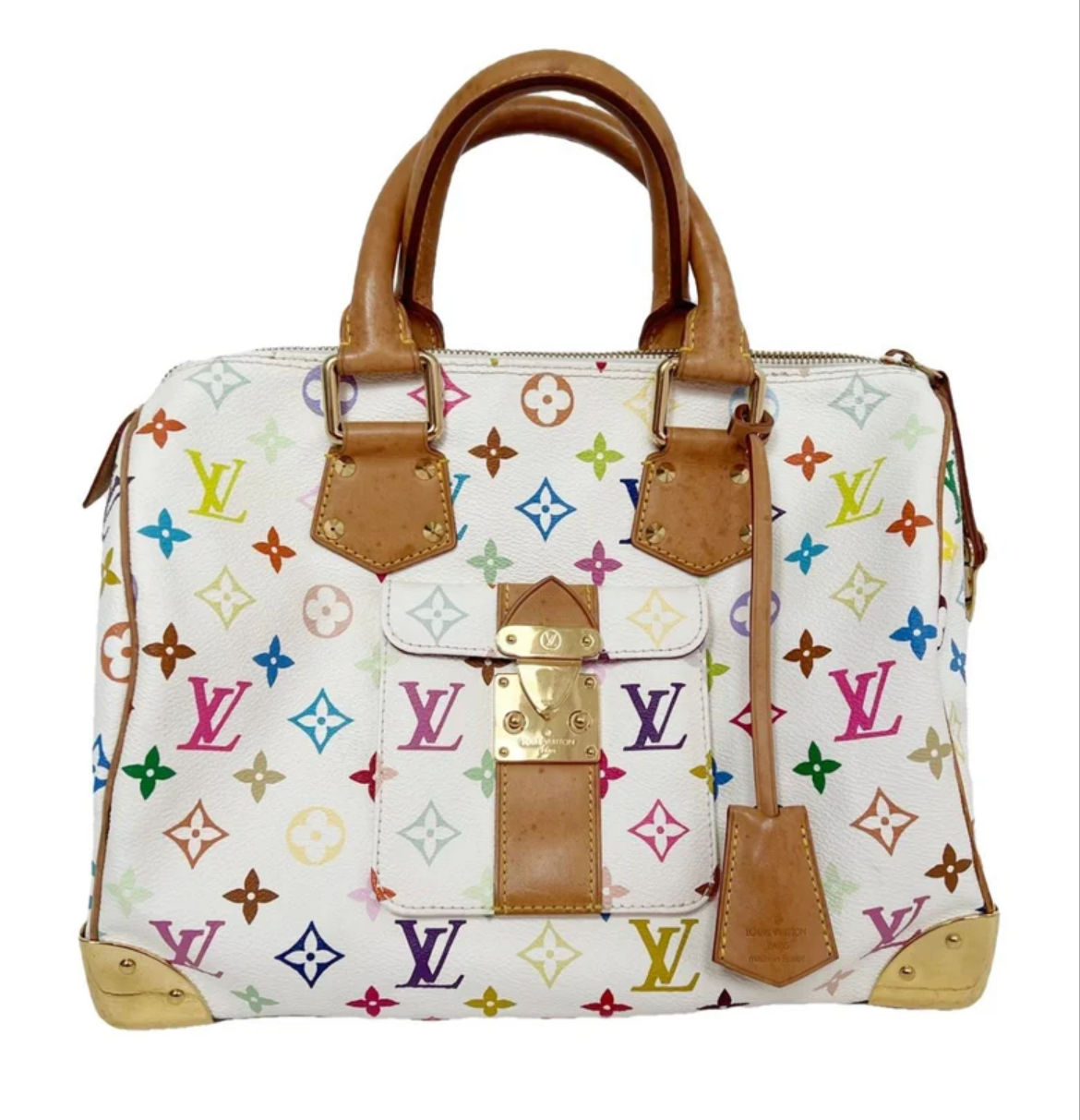 Limited Louis Vuitton Takashi Murakami white multicolour Speedy