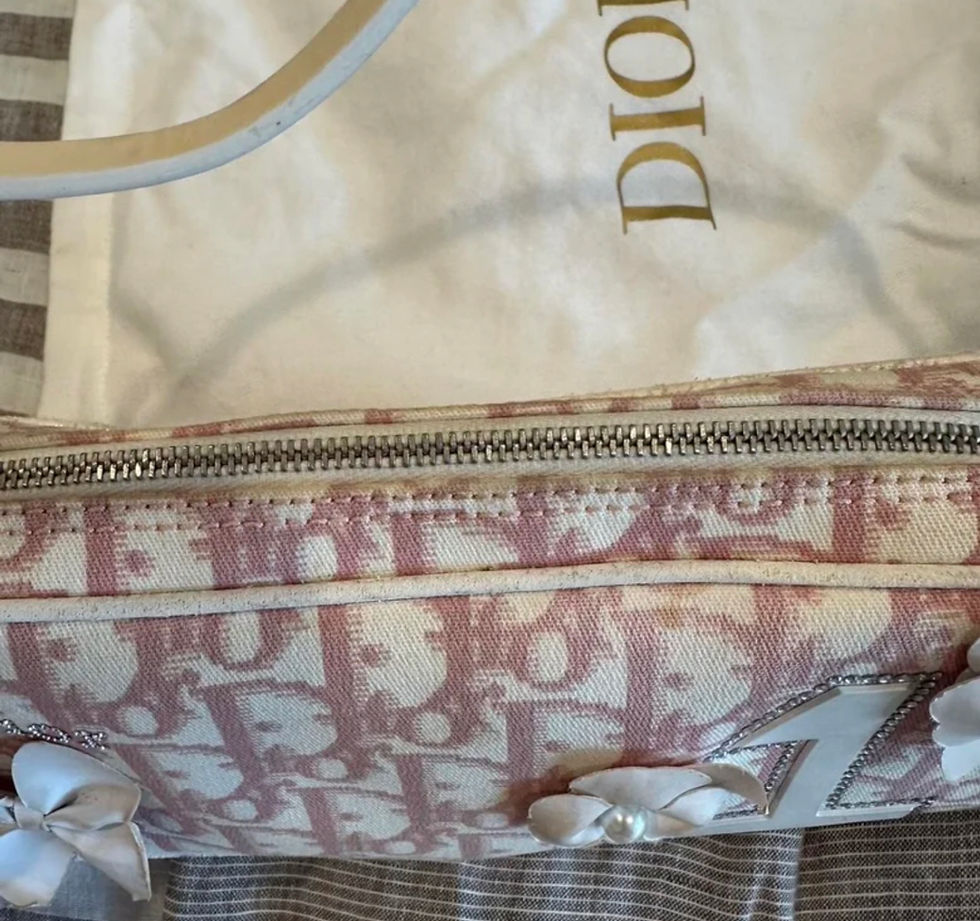 Thumbnail: Rare dior Trotter Girly Pochette pink bag 