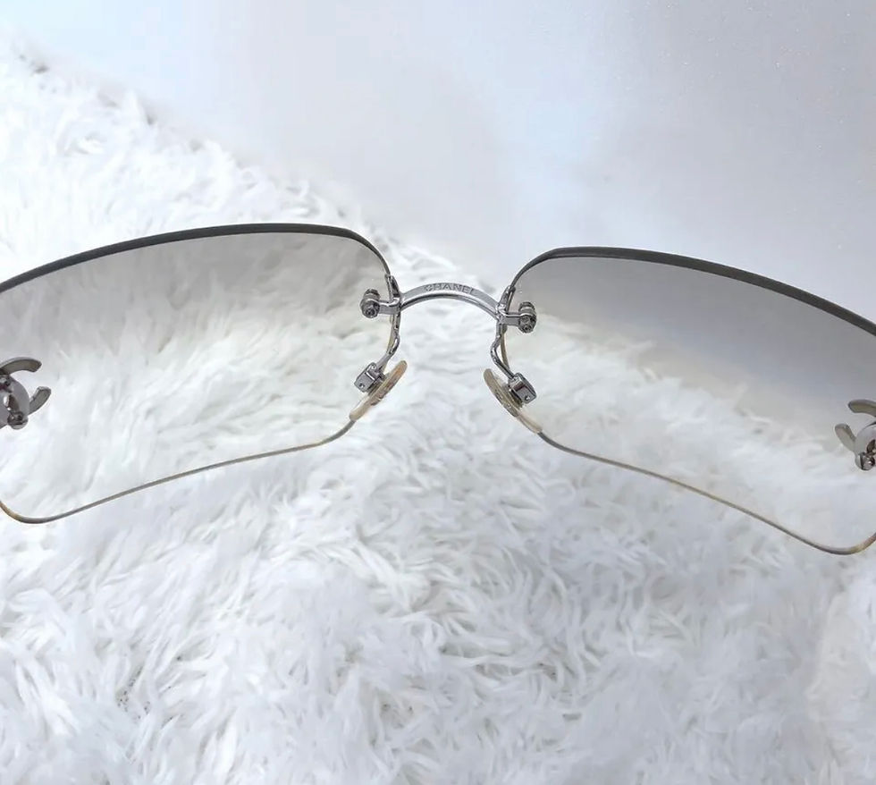 Thumbnail: Rare chanel rhinestone sunglasses 