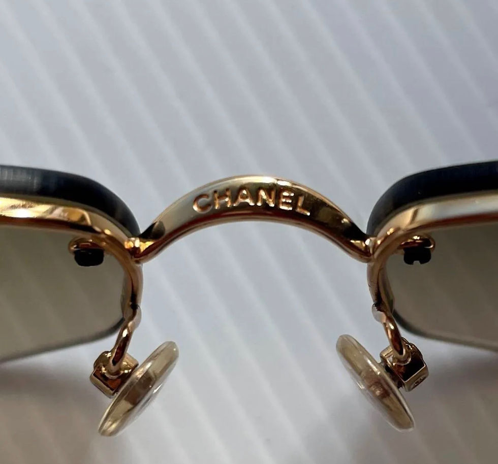 Thumbnail: Rare chanel medium  rhinestone sunglasses 