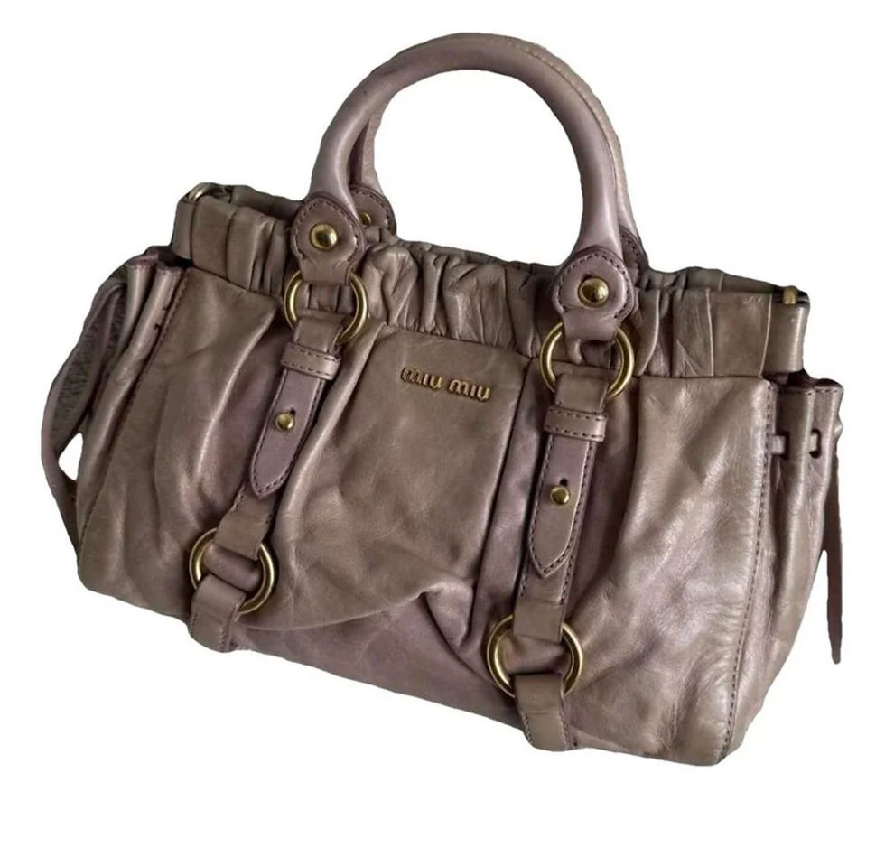 Miu Miu Mini Vitello Beige Leather bag