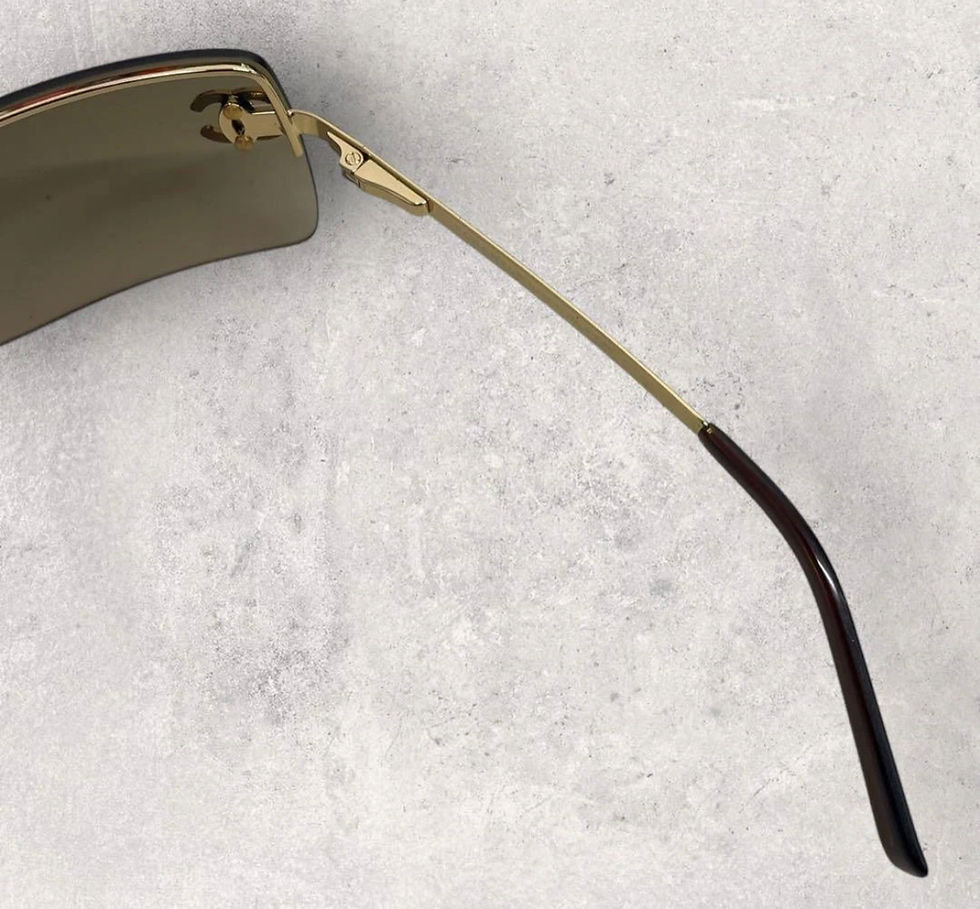 Thumbnail: Rare chanel olive green rhinestones sunglasses 