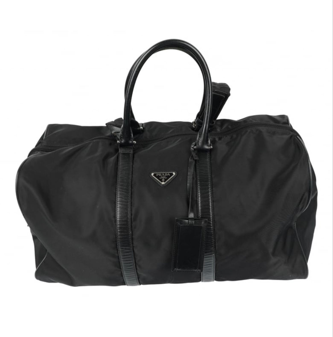 Prada Tessuto Nylon Boston Travel Black Bag V20
