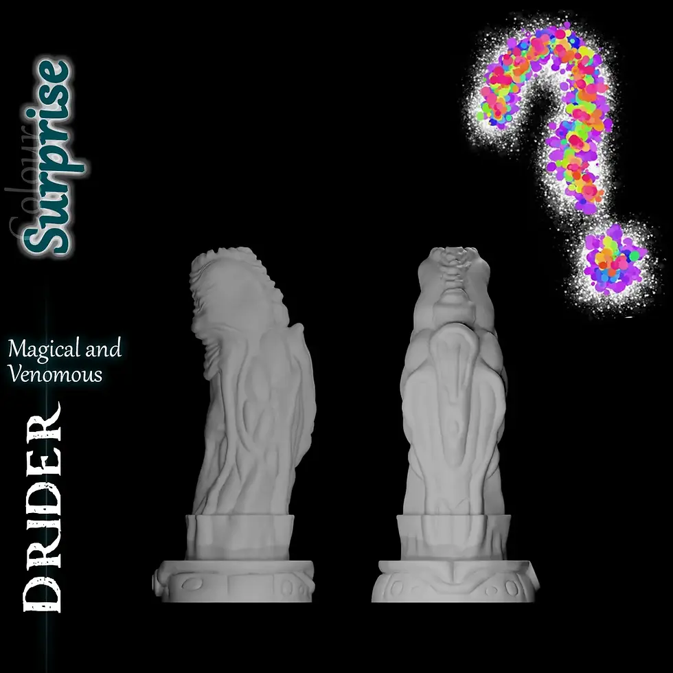 Miniatura: Drider fantasy dildo in surprise colour with attached tube for lube flow.
