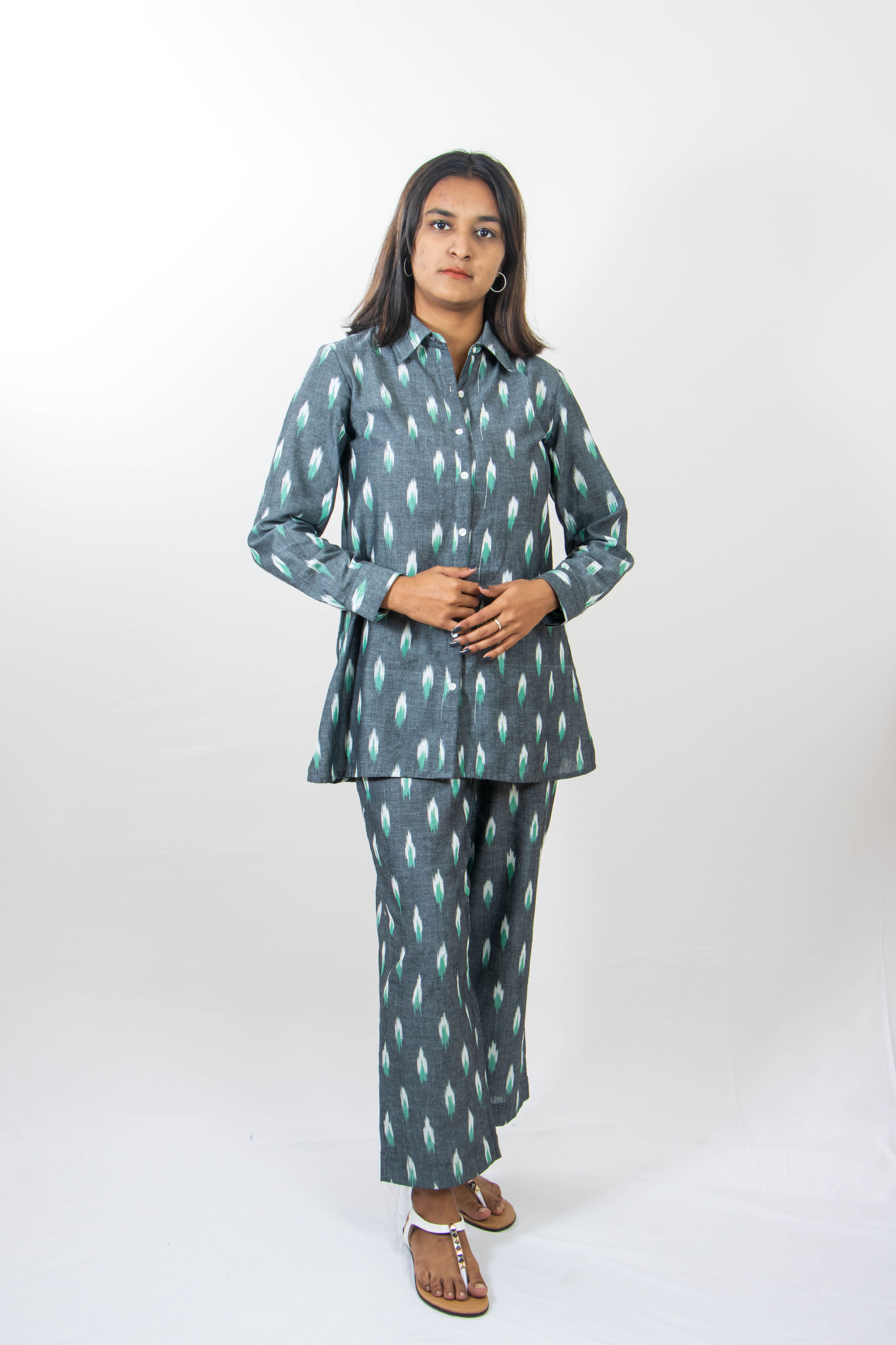 Urban Grey Ikat Co-ord Set front