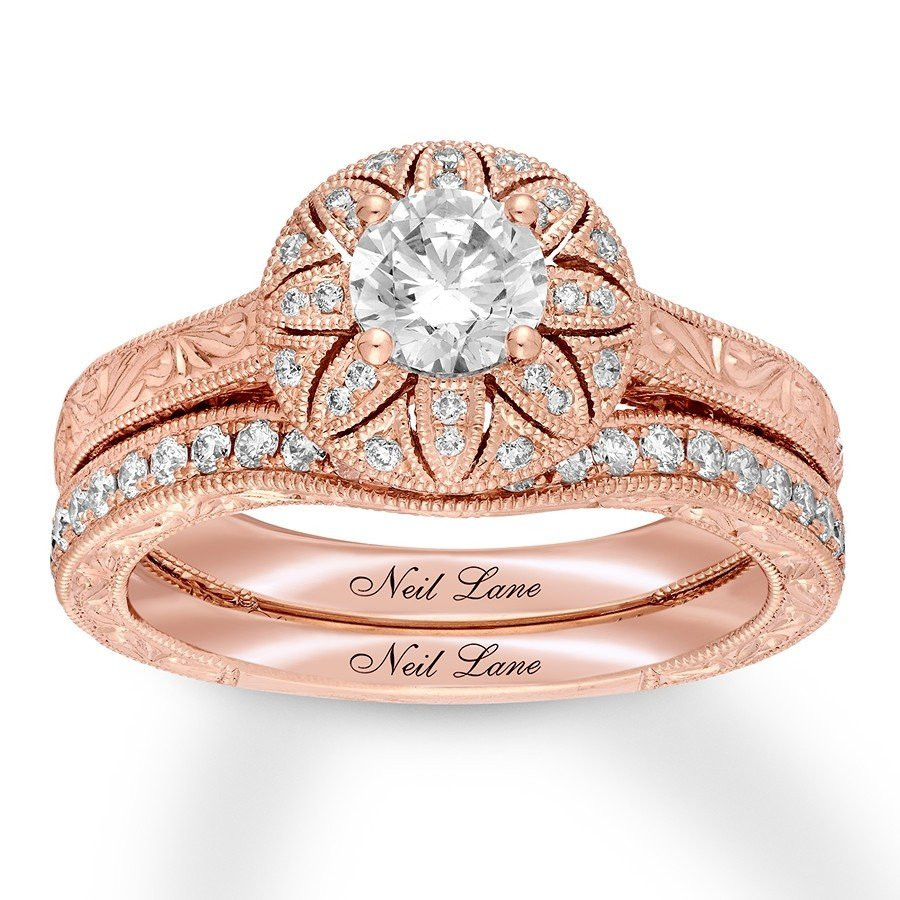 Rose gold bridal set from the Neil Lane collection