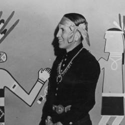 Fred Kabotie, 1945, wearing a squash blossom necklace