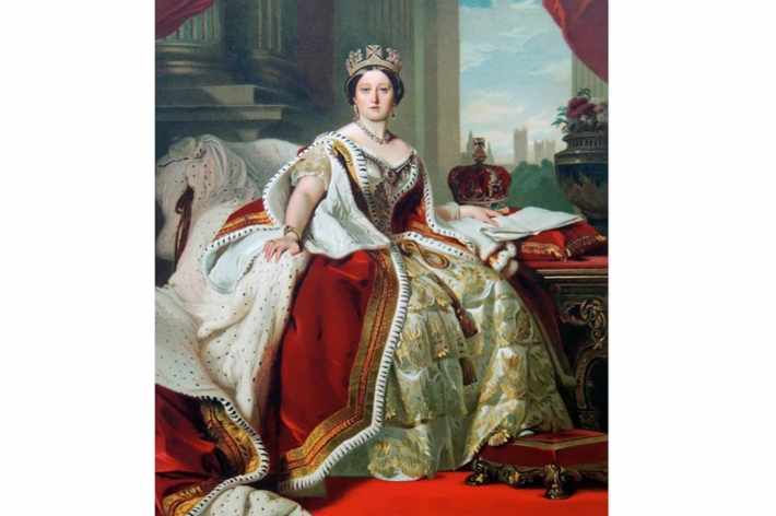 Queen Victoria, circa 1856, wearing the Koh-i-Noor diamond as a brooch