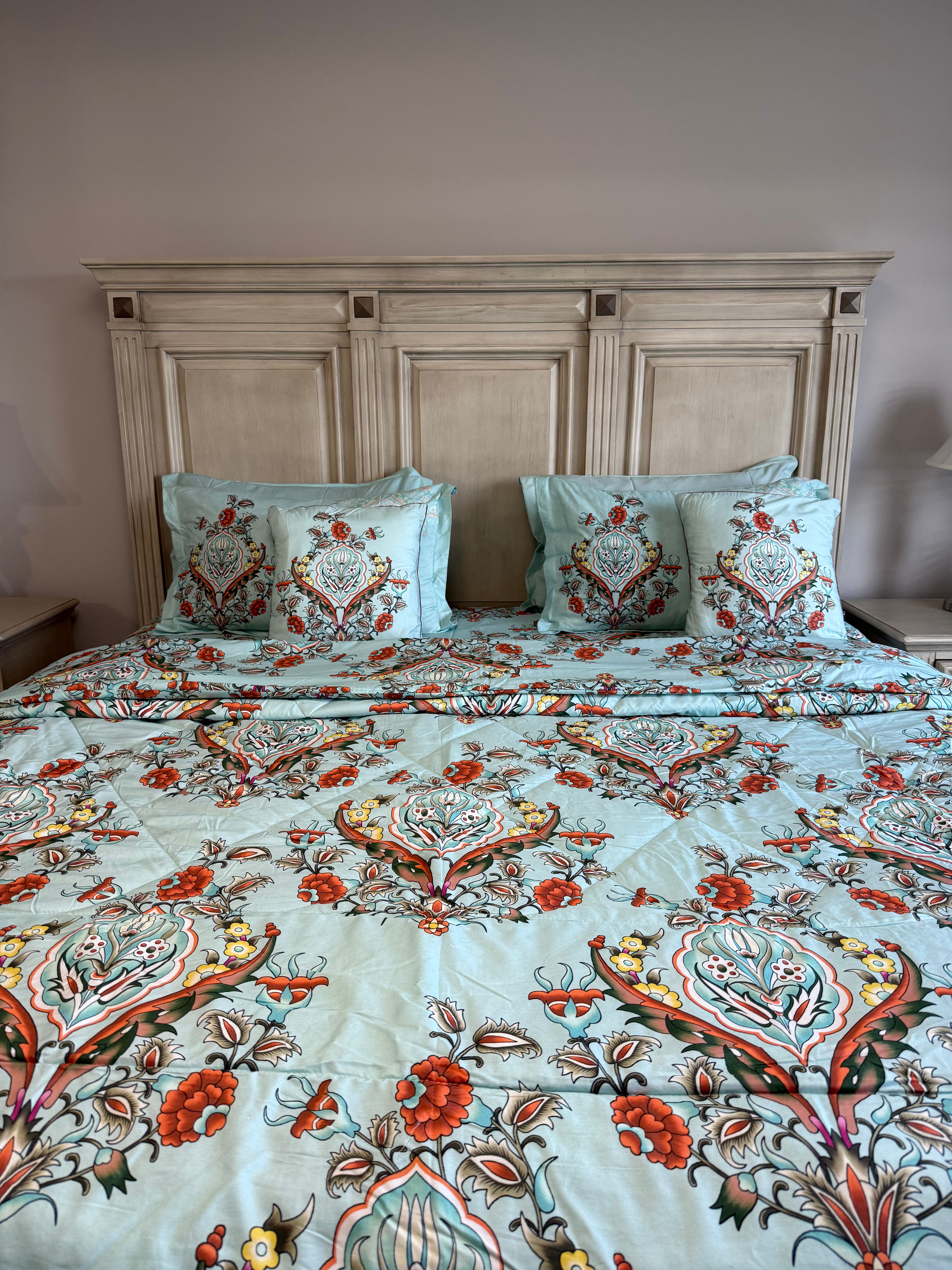 King Size 8-Piece Glacé Cotton Summer Comforter Set