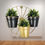 Thumbnail: Decorative wheel Planter stand with Metal Pots