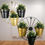 Thumbnail: Decorative wheel Planter stand with Metal Pots