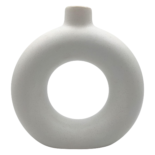 Thumbnail: Home Decor Donut Vase | Pampas Grass Vase | Ceramic Round Shaped 12 inch Vase