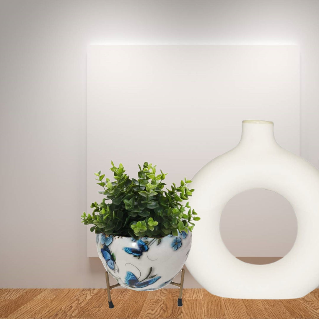 CS3HUB Decorative Design Planter Pot with Metal Tripod Stand for Home and Garden