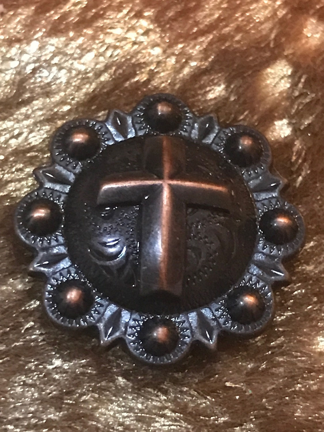 Copper Cross Scarf Slide 