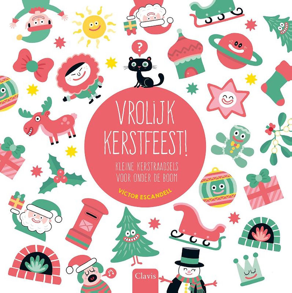 Kaft met kerstbomen, eskimo's en rendieren