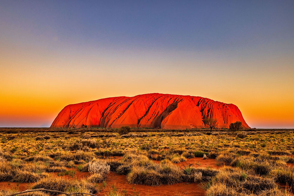 Uluru at sunset, Northern Territory - telehealth OT and speech pathology across Australia