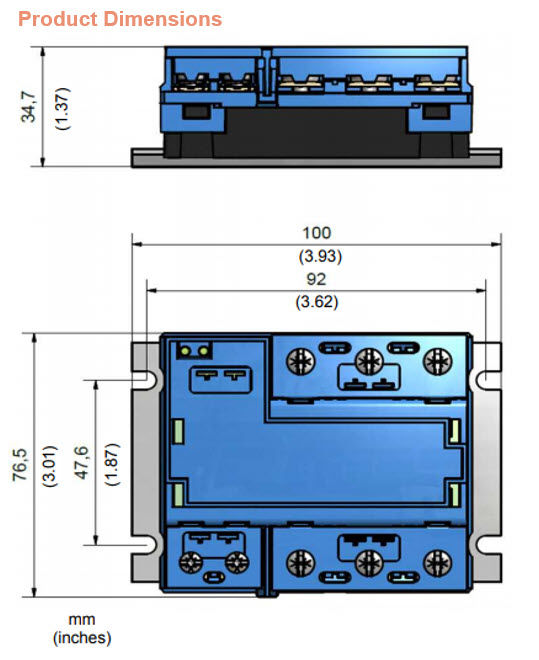 Thumbnail: Celduc SGT8650810 42 Amp / 24-520Vac, DC Input, Three-Phase Solid State Relay