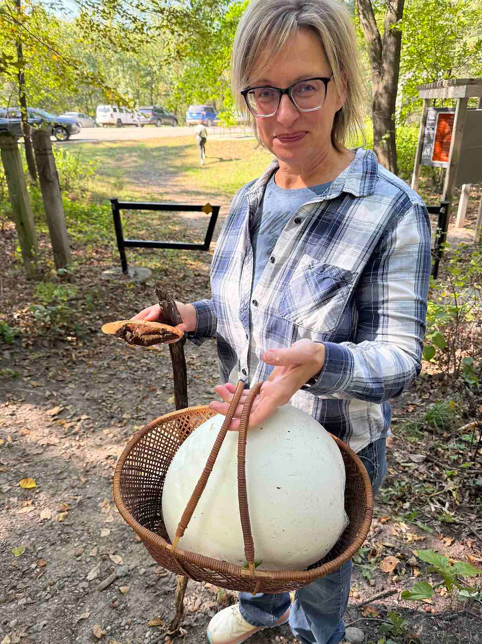 Lisa found a Giant Puffball that filled her basket