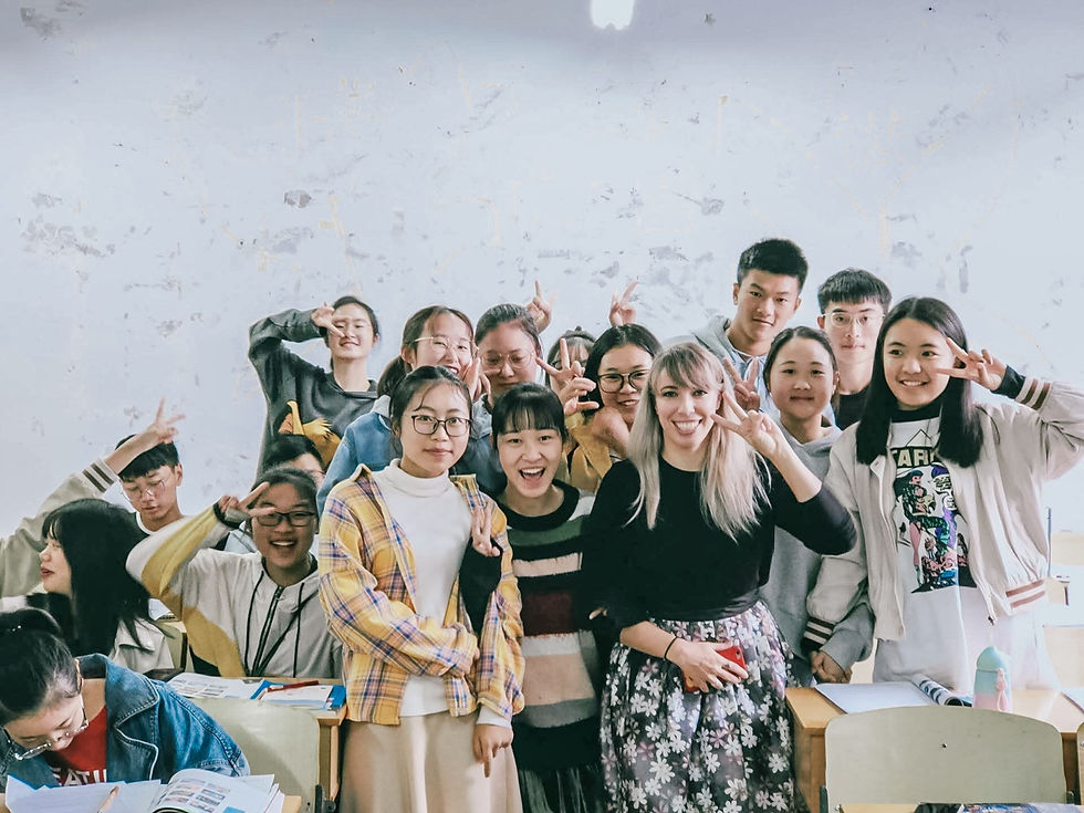 With my wonderful uni students in Chongqing China.