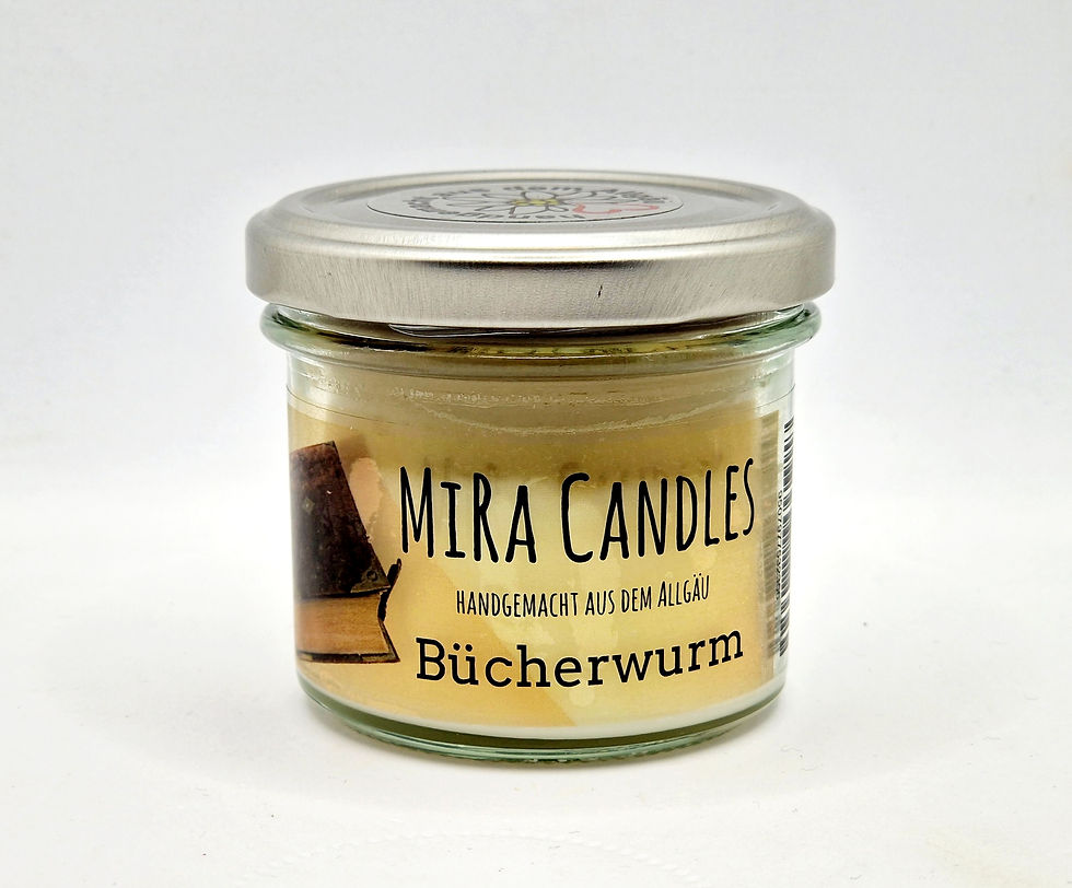 MiRa Candles "Bücherwurm" 90g