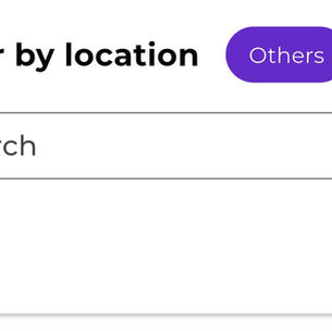 Osa kuvakaappauksesta Frendie kaverisovelluksen Filter by location, Others -osiosta