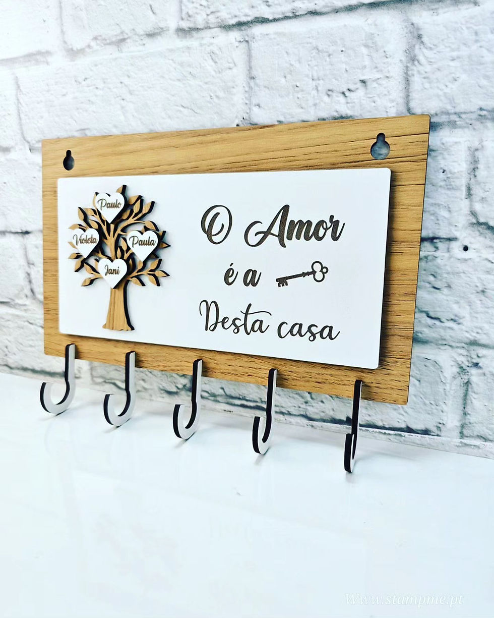 Miniatura: Chaveiro de parede com árvore