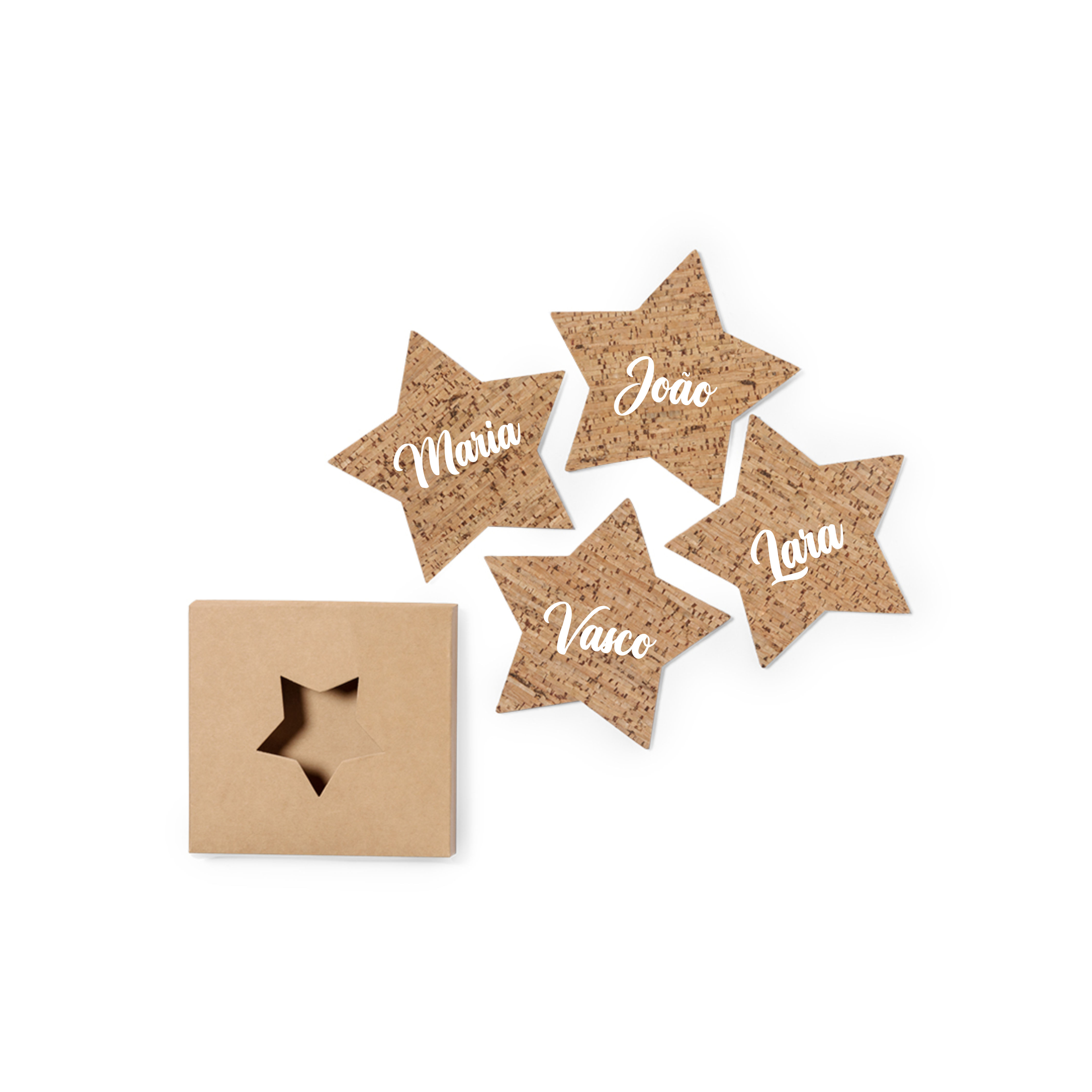bases em cortiça em forma de estrela