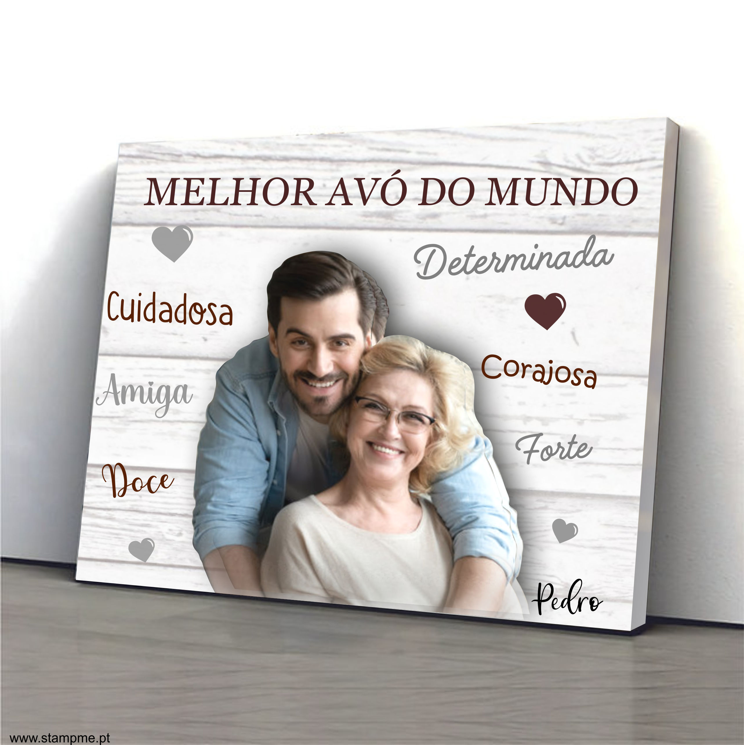 tela de parede quadro avó e neto