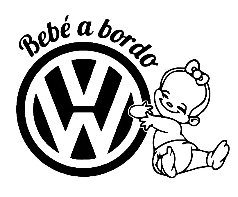 Miniatura: Autocolante vinil "bebé a bordo" com marca carro