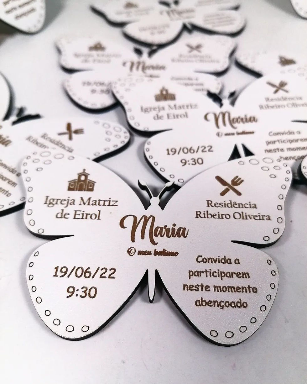 Miniatura: Convite Batizado Borboleta