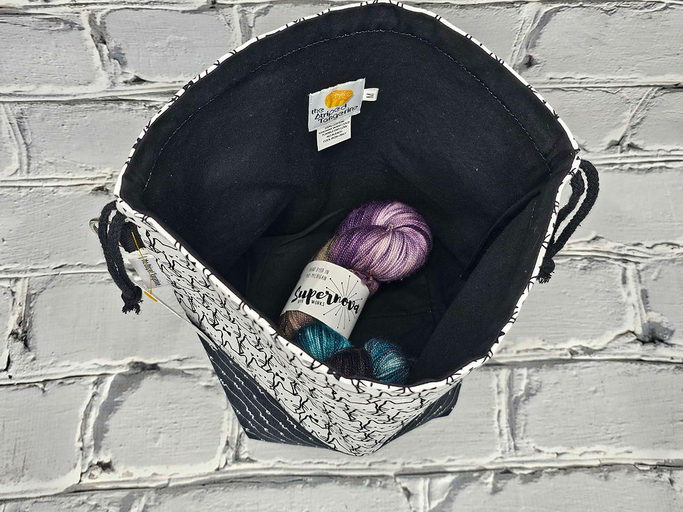 Thumbnail: Medium Drawstring Project Bag- Meow